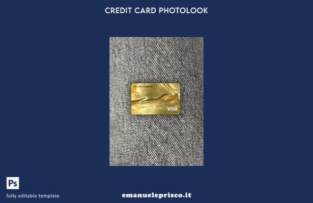 modello frontale photolook con carta oro visto bancario Romania Banca Transilvan